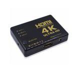 HDMI Switch 4K Ultra HD Switch 3 port Input 1 Output avec télécommande