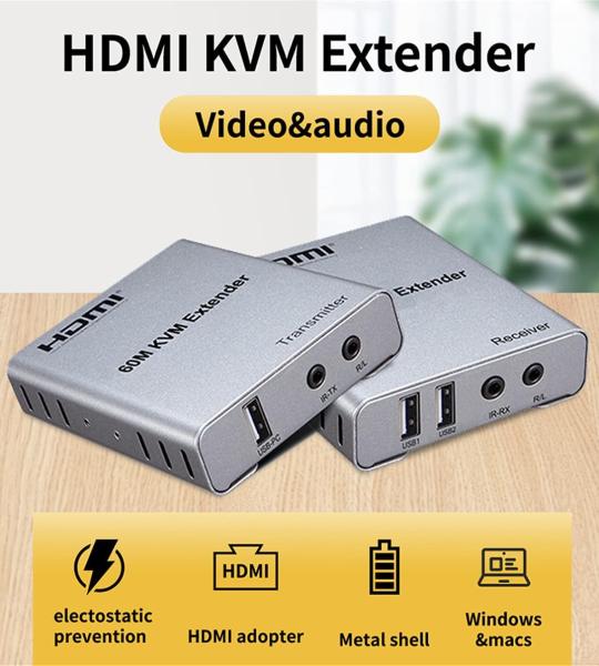 hdmi 60m kvm extender with audio