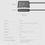 Lecteur de cartes DM 3 en 1 SD/TF/CF Muldti avec interface de Type C