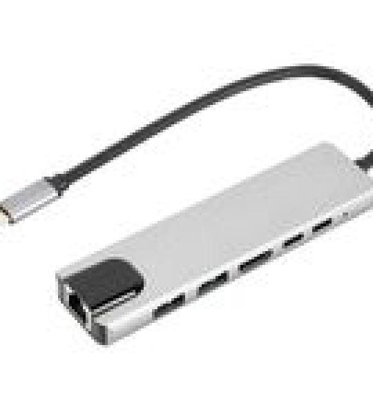 Adaptateur Multiport Type C 6 IN 1-HDMI 4K,Port USB 3.0,SD/TF, PD..Compatible avec MacBook