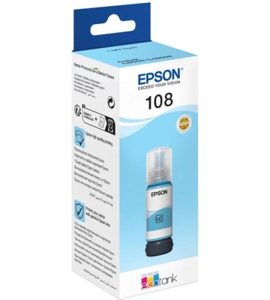 Epson 108 Cyan clair - Bouteille d'encre Epson EcoTank d'origine