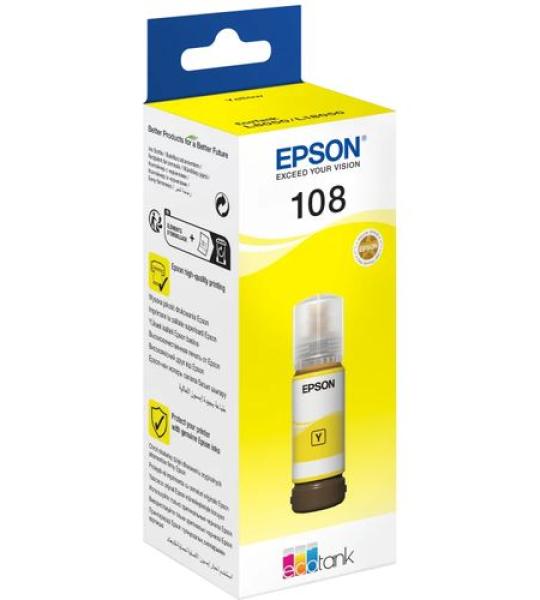Epson 108 Jaune - Bouteille d'encre Epson EcoTank d'origine